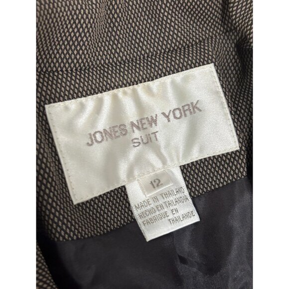Jones New York Womens Skirt Suit Size 12 Green Pindot Blazer Jacket Career - Picture 4 of 8